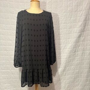 Vanilla Bay Black Tunic with Textured Dots